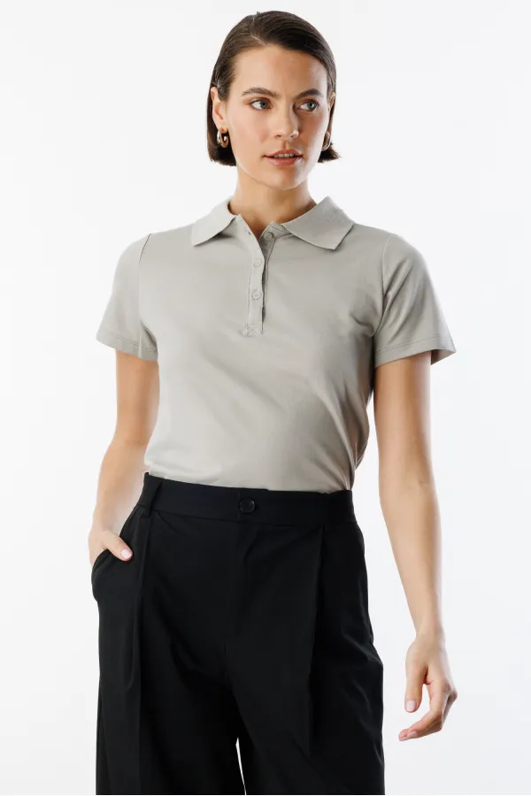 Women's Basic Polo Shirt WOMEN'S-POLO COLLAR