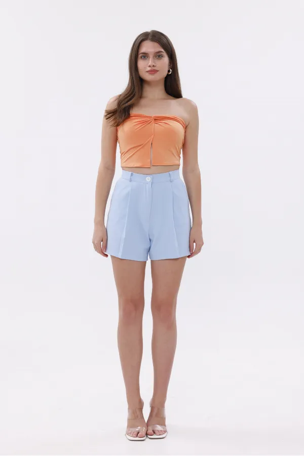 FundaChoosesXGenius Kadın Pileli Şort İç Göstermez Lamineli Kadın Şort PİLELİ-ŞORT