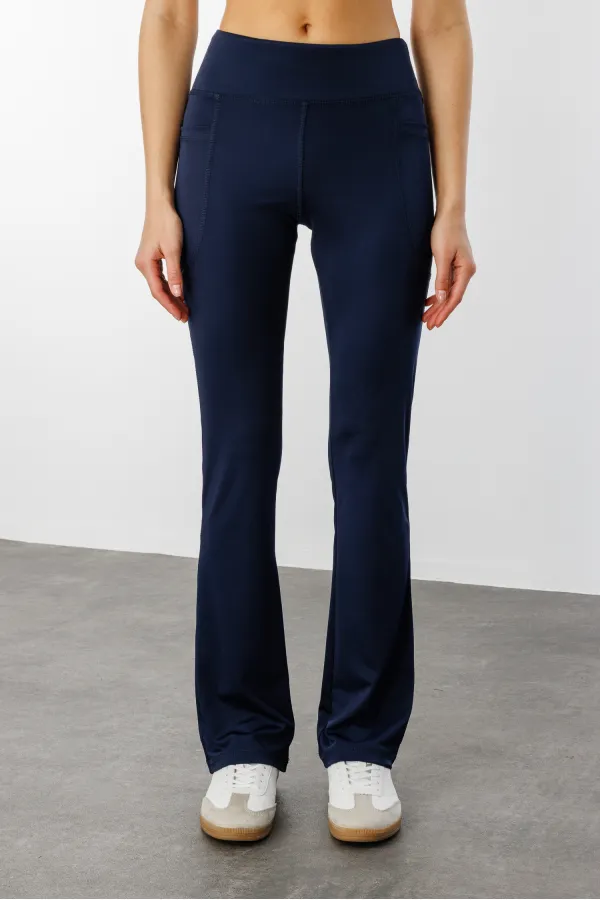 Kadın Yüksek Bel Toparlayıcı Çift Cepli Ispanyol Paça Tayt İSPANYOLPAÇA-TAYT