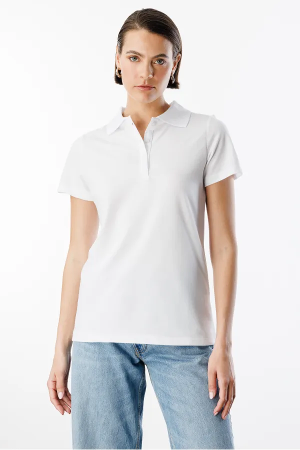 Women's Basic Polo Shirt WOMEN'S-POLO COLLAR