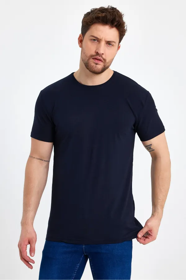 Men's Crew Neck Basic Dark Gray T-Shirt