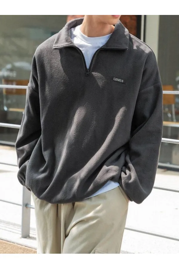 Sweat-shirt polaire oversize pour homme