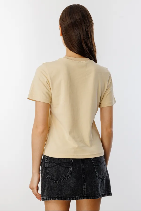 Women's Short-Sleeve Organic Cotton Crew Neck Crop T-shirt