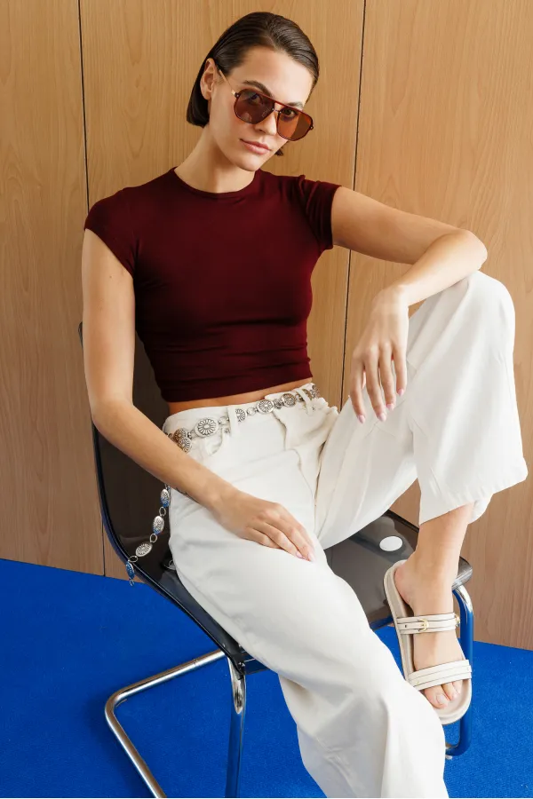 Women's Short-Sleeved Crop T-shirt CROP-T-SHIRT