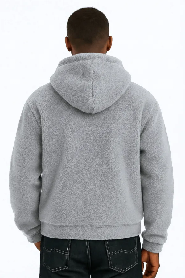 Sweat à capuche en polaire sherpa doublé en peau d'agneau pour homme Genius Store SHERPA-KAP