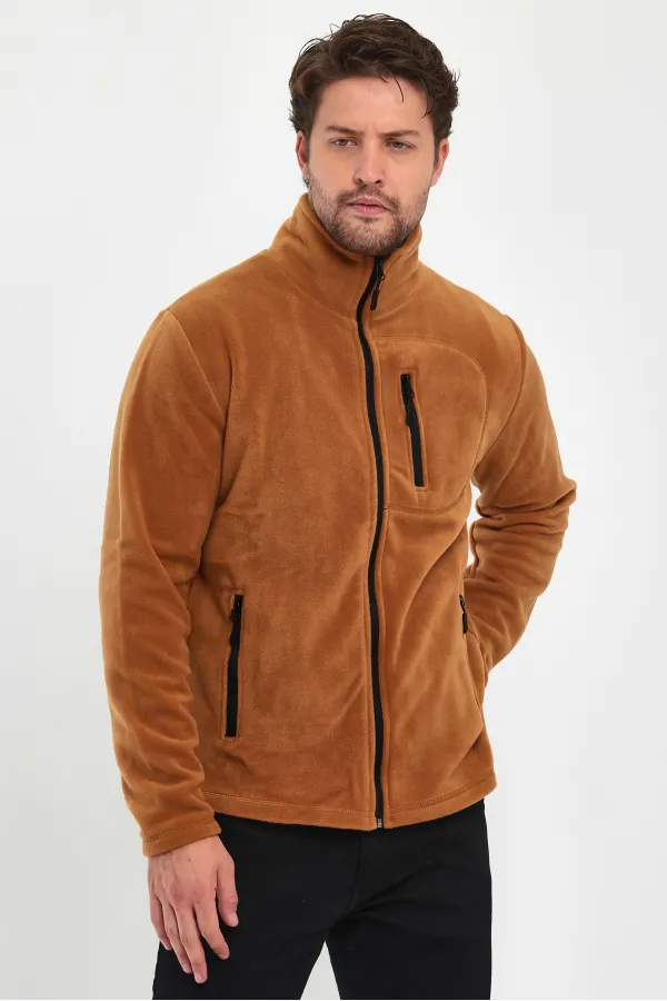 Veste polaire tactique d'extérieur pour homme, fermeture éclair intégrale et 3 poches, POLAR-GNS