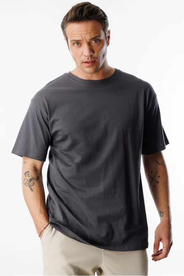 Erkek Oversize Fit %100 Organik Pamuk Bisiklet Yaka Tişört OVERSIZE-ERKEK-T-SHIRT
