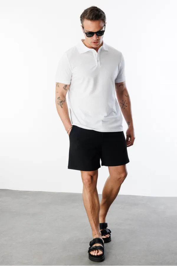  Erkek Çekmeyen Pamuklu Kumaş Regular Fit Standart Kesim Polo Yaka Tişört POLOYAKA-T-SHIRT1