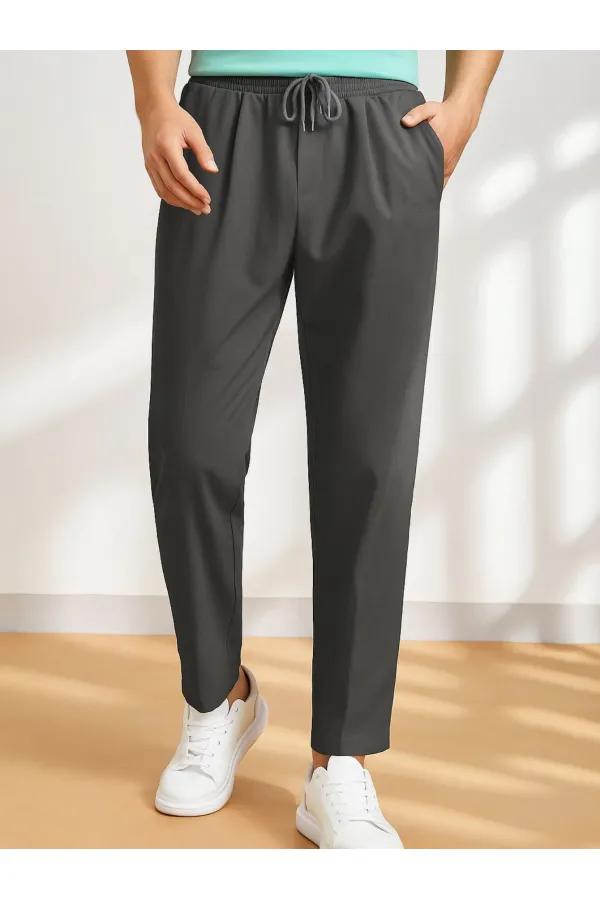 Men's Jogger Pants with Elastic Waistband and Pockets - Men's Jogger Pants