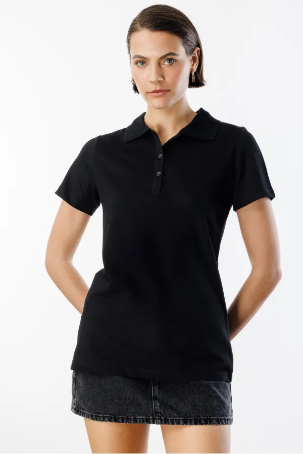 Women's Basic Polo Shirt WOMEN'S-POLO COLLAR