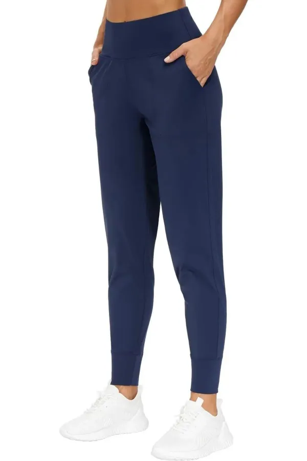 Pantalon de jogging léger à taille haute pour femme, idéal pour le yoga, la course et le sport.