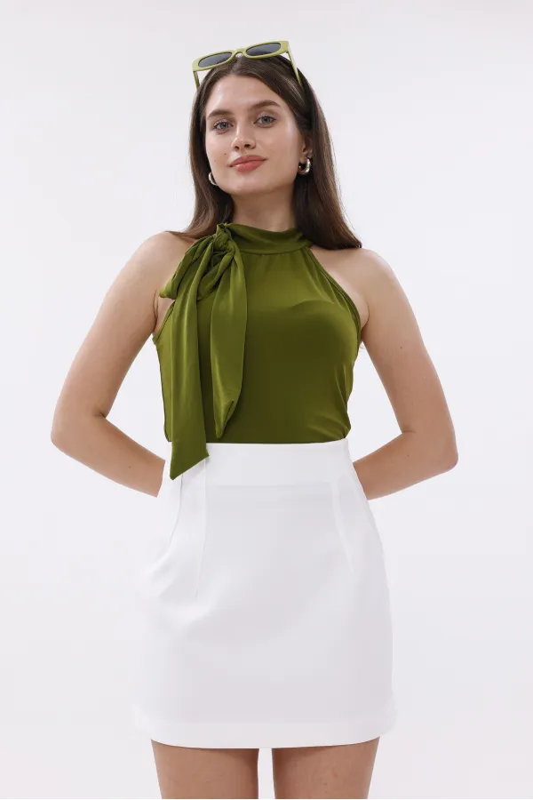 FundacshoosesXGenius Women's Darted Skirt, Non-See-Through Laminated Women's Skirt WOMEN'S SKIRT