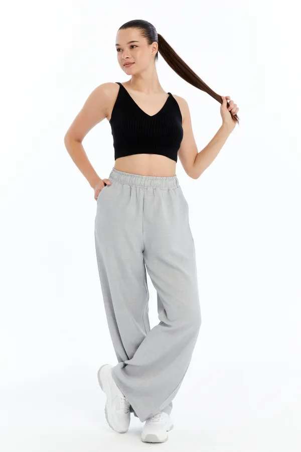 Kadın Pantolon Keten Karışımlı Belİ Lastikli Kırışmaz Kumaş Pantolon KETEN-PANTOLON