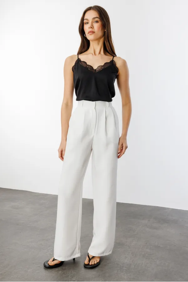 Women's Pleated Fabric High Waist Palazzo Trousers PANTS-002