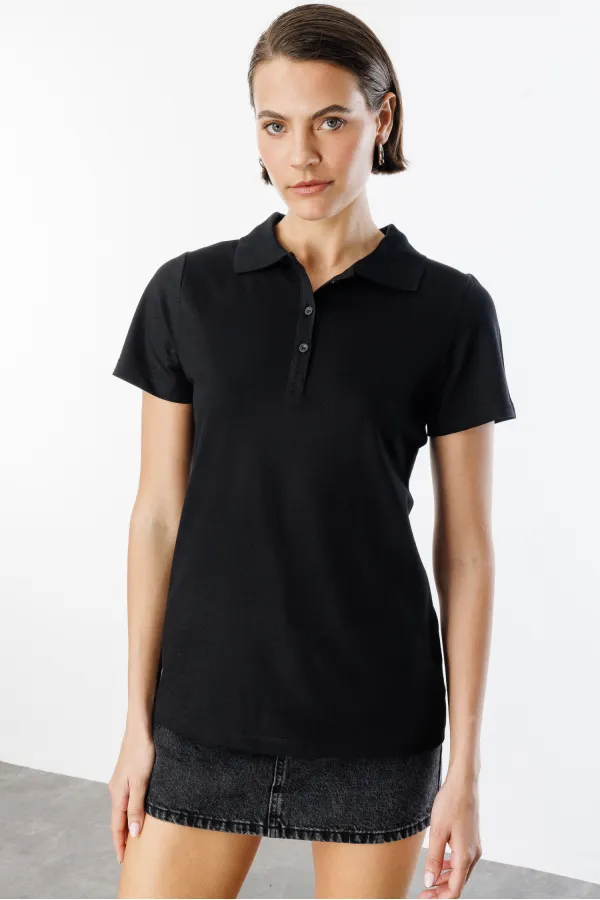 Women's Basic Polo Shirt WOMEN'S-POLO COLLAR
