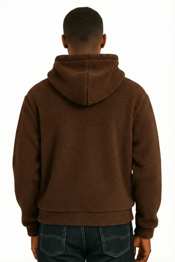 Sweat à capuche en polaire sherpa doublé en peau d'agneau pour homme Genius Store SHERPA-KAP