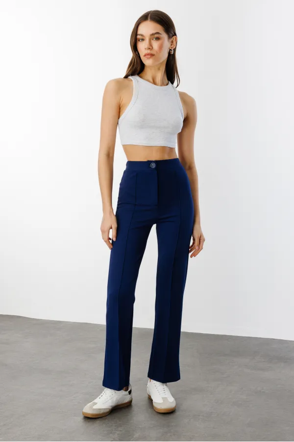 Kadın Yüksek Bel Toparlayıcı Ispanyol Paça Palazzo Pantolon PANTOLON-003