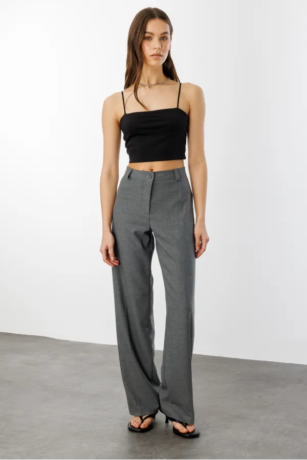 Kadın Yüksek Bel Wide Leg Kumaş Pantolon PANTOLON-004