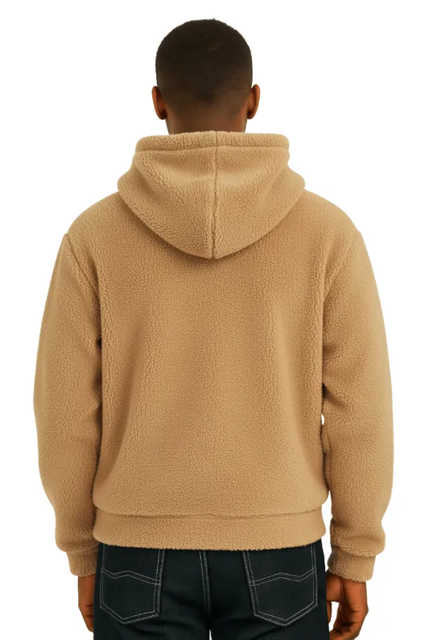 Sweat à capuche en polaire sherpa doublé en peau d'agneau pour homme Genius Store SHERPA-KAP