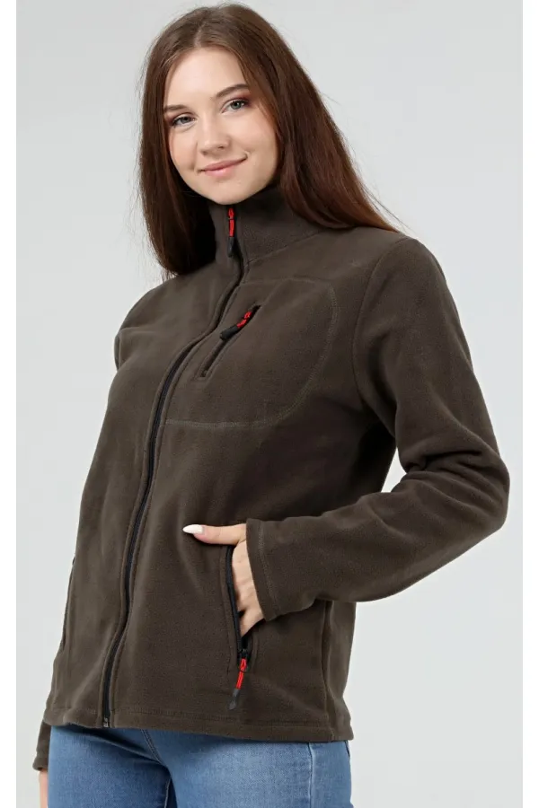 Store Kadın Polar Tam Fermuarlı Outdoor 3 Cepli Spor Polar Ceket KDN-PLR17