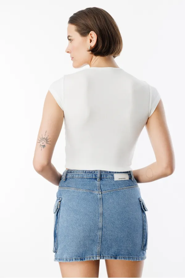 Women's Short-Sleeved Crop T-shirt CROP-T-SHIRT