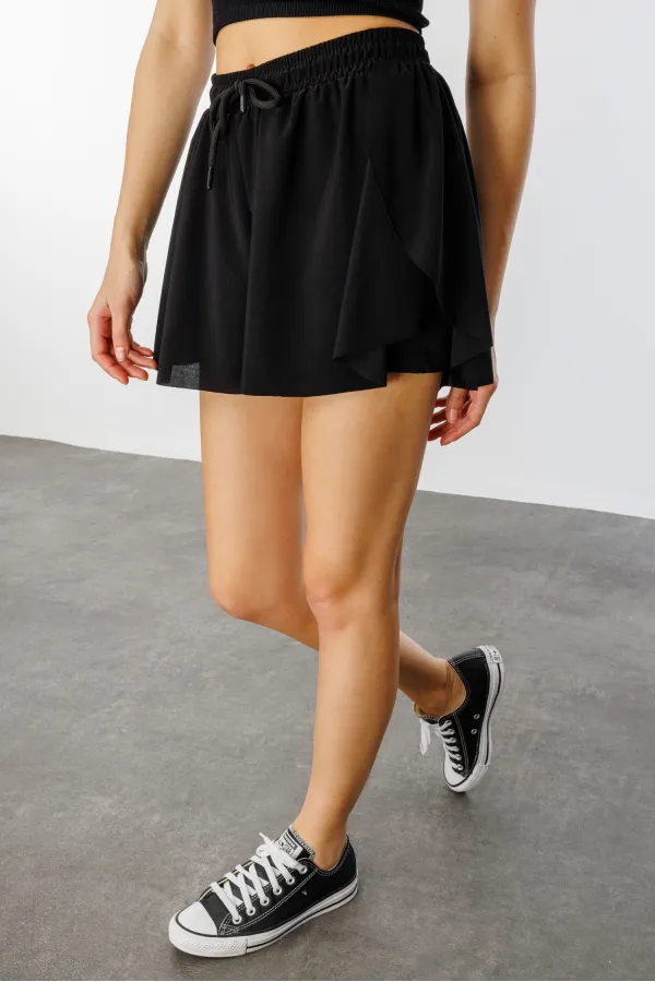 Bol Kesim Taytlı Spor Şort KADIN-ŞORT