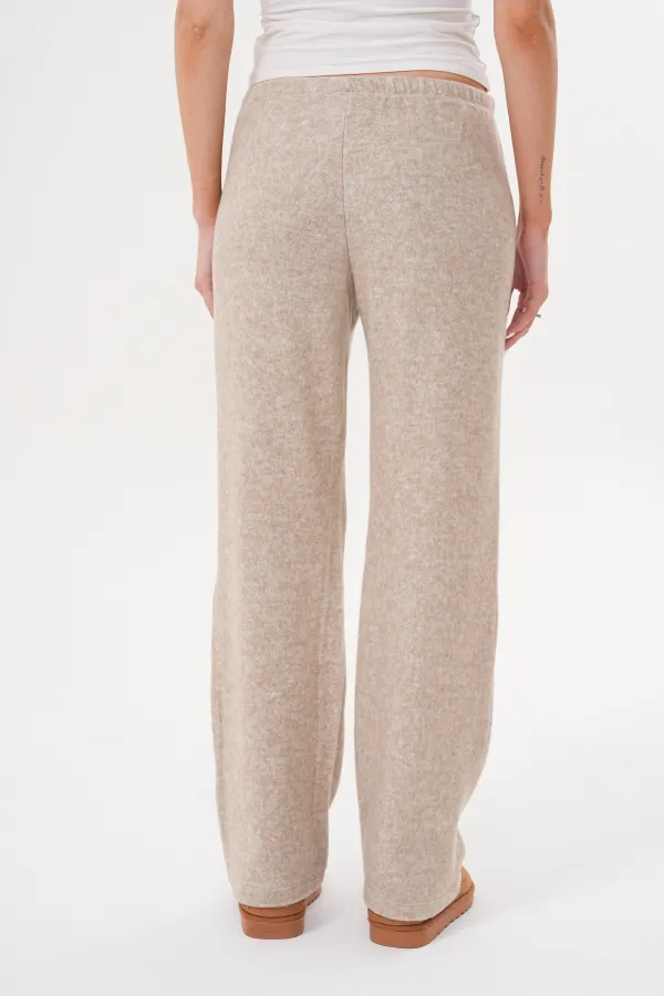 Women's Soft Knitted Trousers with Elastic Waist and Pockets