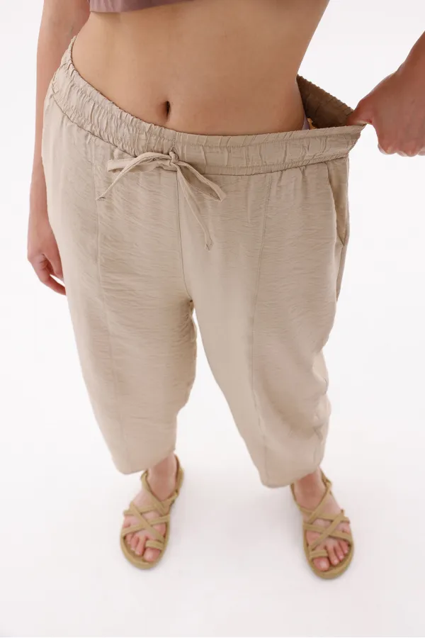 Kadın Şalvar Cepli Ayrobin Şalvar Pantolon Ayarlanabilir Beli Lastikli Pantolon KADIN-ŞALVAR