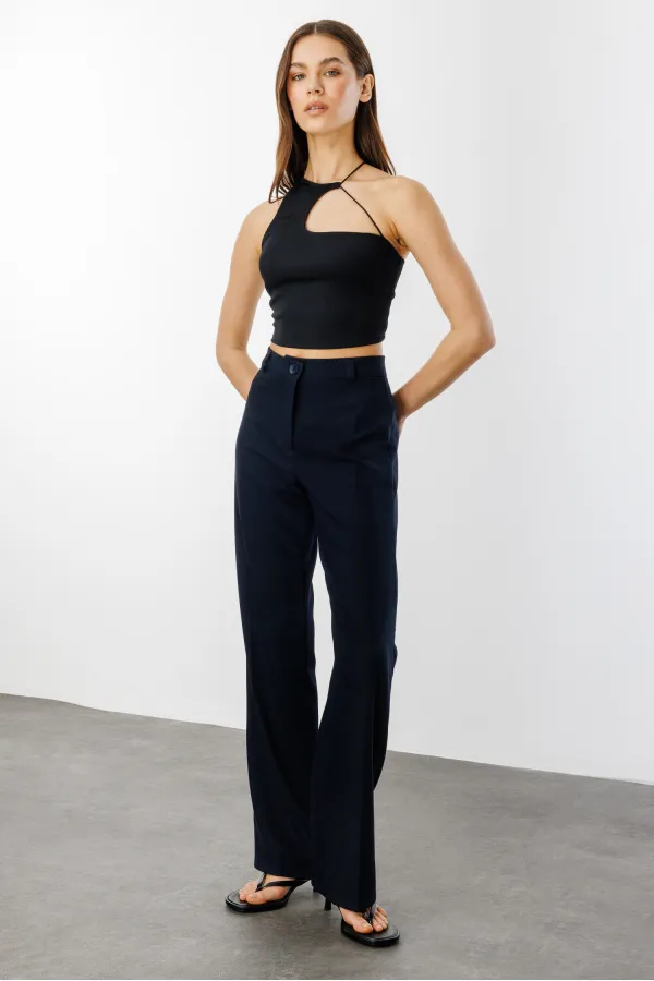 Kadın Yüksek Bel Wide Leg Kumaş Pantolon PANTOLON-004