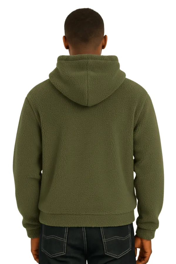 Sweat à capuche en polaire sherpa doublé en peau d'agneau pour homme Genius Store SHERPA-KAP
