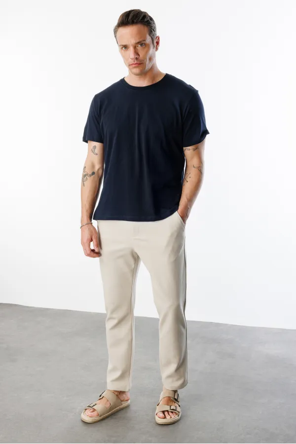 Erkek T-shirt %100 Pamuk Regular Fit Standart Kesim Bisiklet Yaka Basic Tişört BASIC-T-SHIRT1