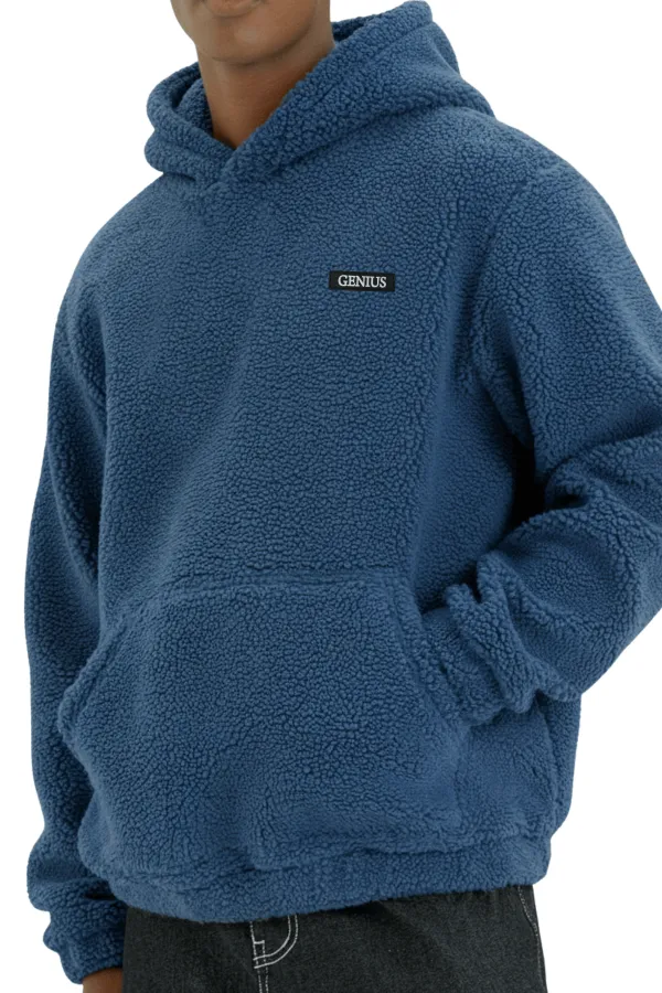 Sweat à capuche en polaire sherpa doublé en peau d'agneau pour homme Genius Store SHERPA-KAP