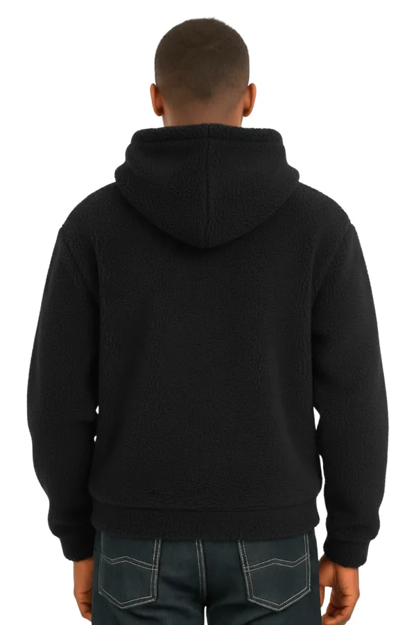 Sweat à capuche en polaire sherpa doublé en peau d'agneau pour homme Genius Store SHERPA-KAP