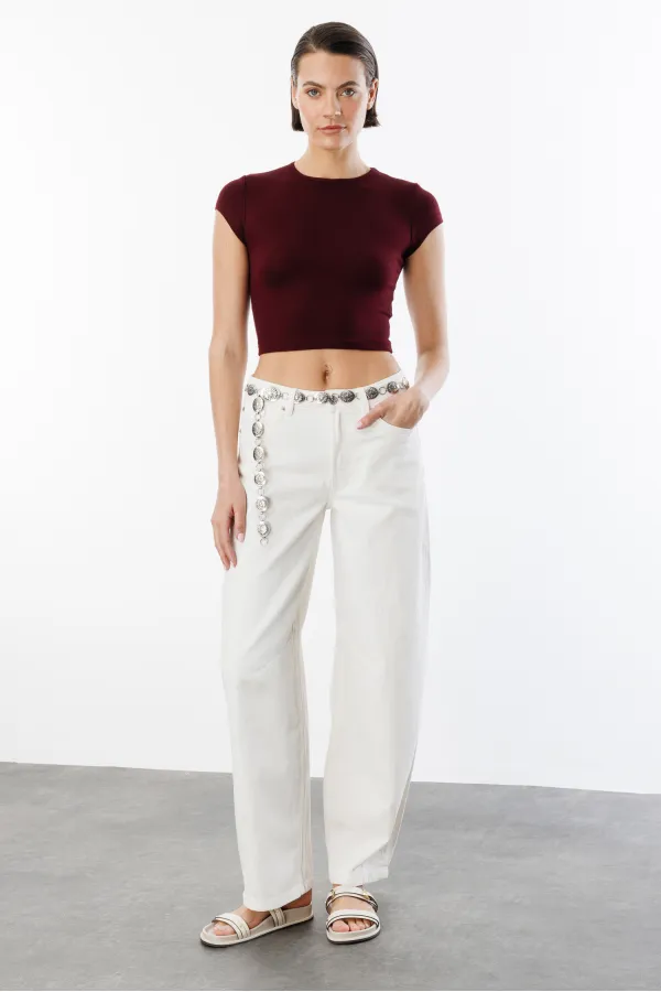 Women's Short-Sleeved Crop T-shirt CROP-T-SHIRT