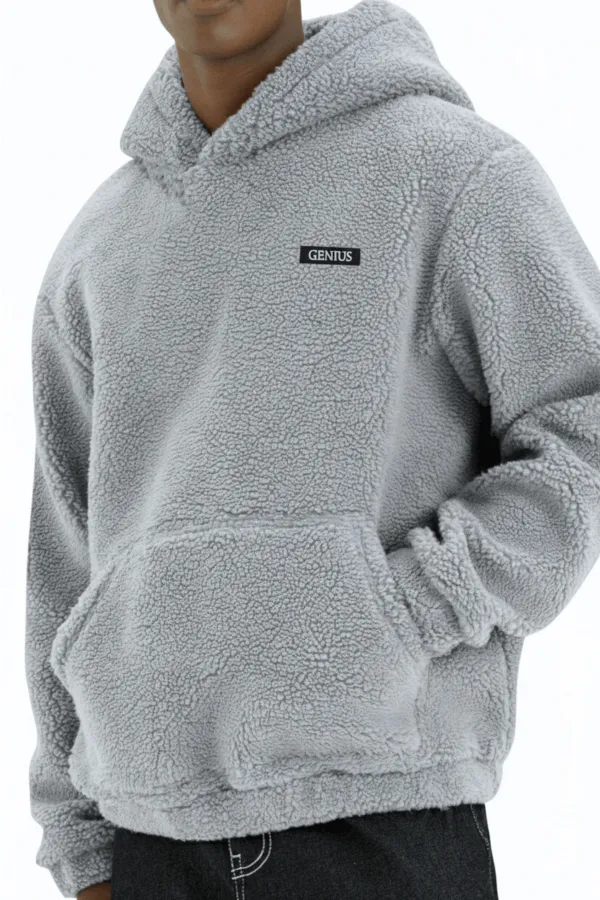 Sweat à capuche en polaire sherpa doublé en peau d'agneau pour homme Genius Store SHERPA-KAP