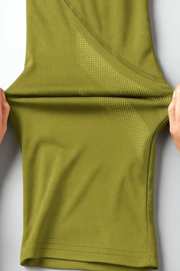 T-shirt de sport pour homme, T-shirt d'entraînement en polyester pour homme, T-shirt rayé