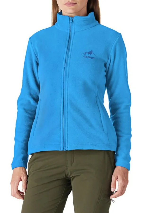 Women's Full Zipper Thick Outdoor Fleece Jacket COLORFUL-FULL