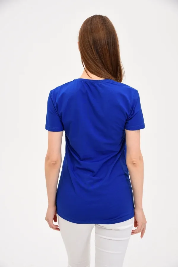 Women's Crew Neck Basic T-Shirt Navy Blue