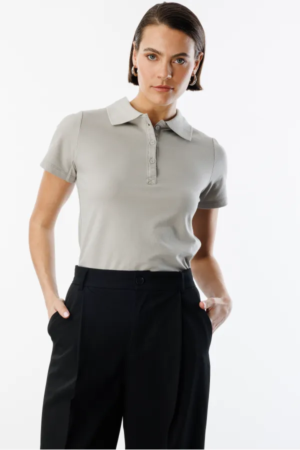 Women's Basic Polo Shirt WOMEN'S-POLO COLLAR