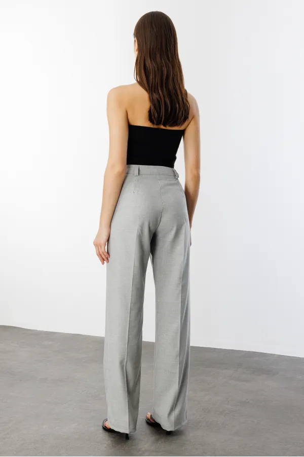 Kadın Yüksek Bel Wide Leg Kumaş Pantolon PANTOLON-004