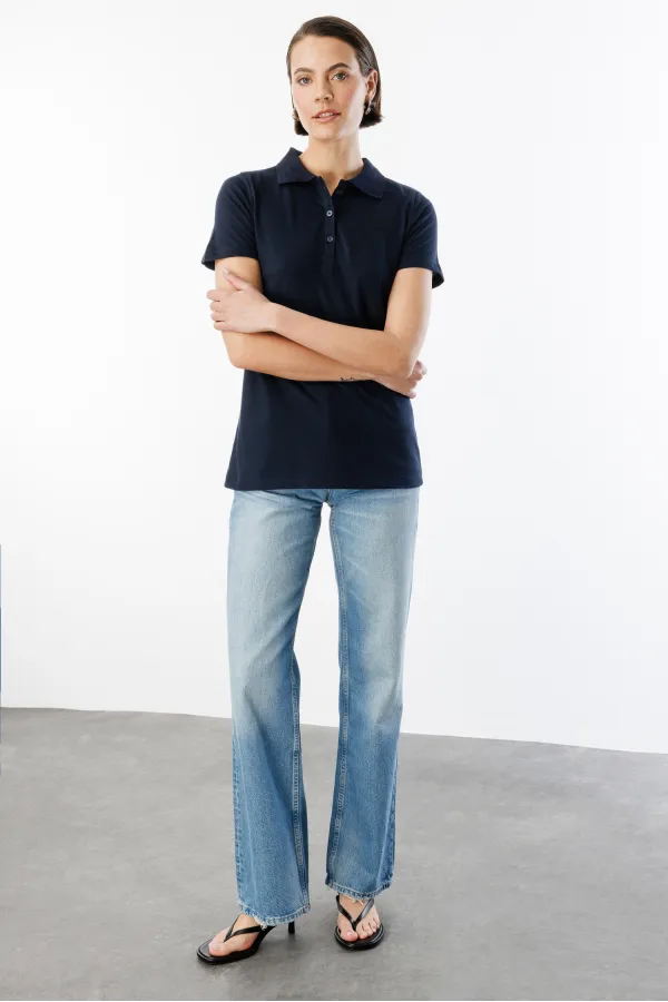 Women's Basic Polo Shirt WOMEN'S-POLO COLLAR