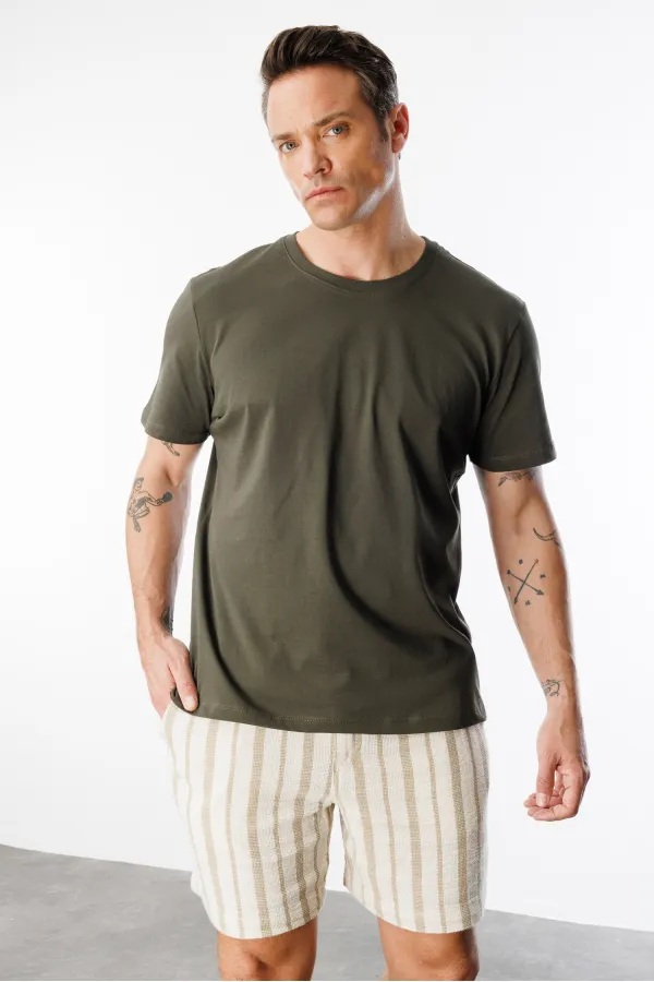 T-shirt homme 100 % coton, coupe classique, col rond, basique, BASIC-T-SHIRT1