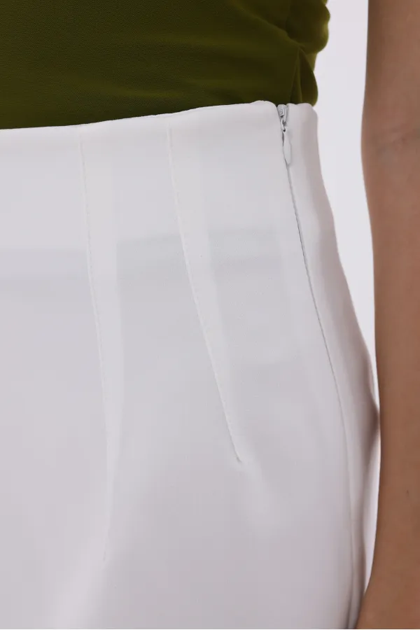 FundacshoosesXGenius Women's Darted Skirt, Non-See-Through Laminated Women's Skirt WOMEN'S SKIRT