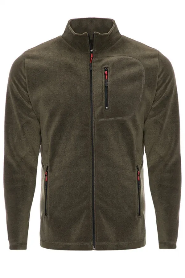 Genius Store Men's Full Zip 3-Pocket Outdoor Fleece Jacket Tactical Fleece POLAR-GNS