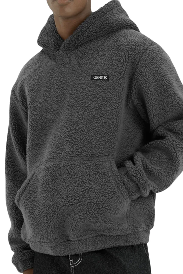 Sweat à capuche en polaire sherpa doublé en peau d'agneau pour homme Genius Store SHERPA-KAP