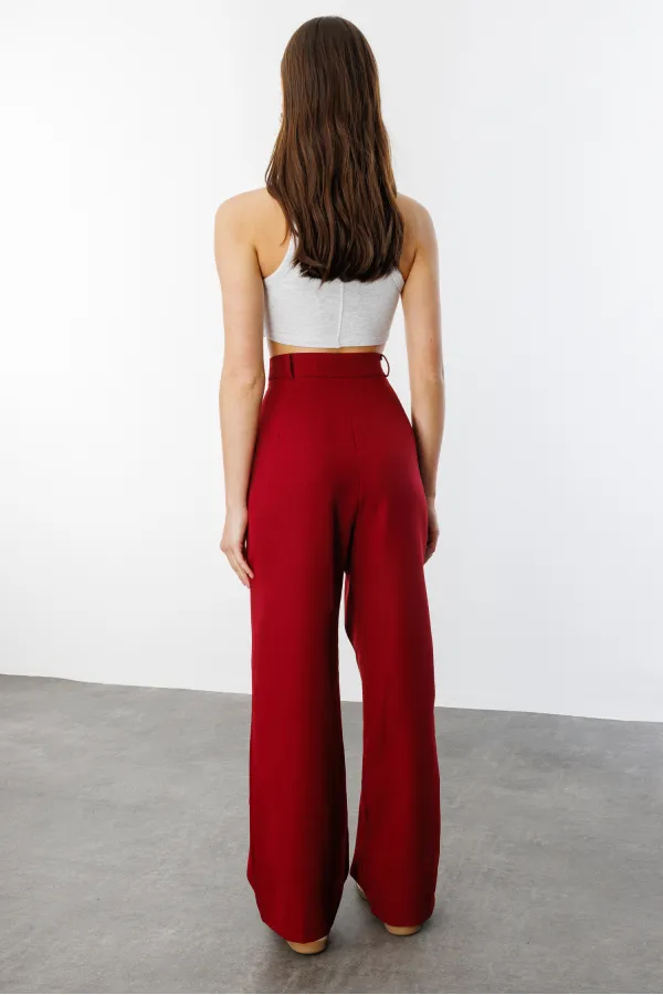 Women's Pleated Fabric High Waist Palazzo Trousers PANTS-002