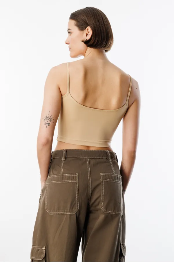 Women's Scuba Fabric Strappy Crop Top CROP-TANKLACE