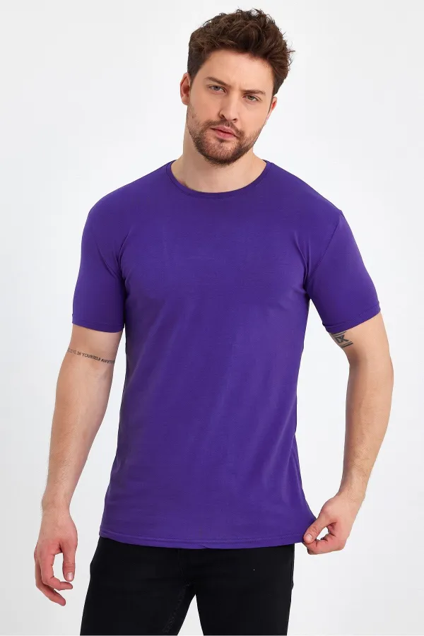 Men's Crew Neck Basic Dark Gray T-Shirt