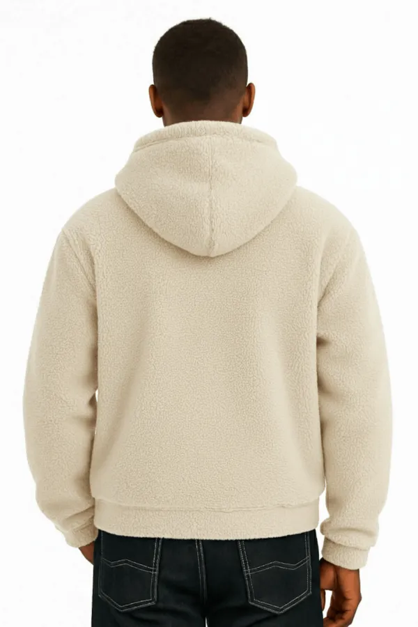 Sweat à capuche en polaire sherpa doublé en peau d'agneau pour homme Genius Store SHERPA-KAP