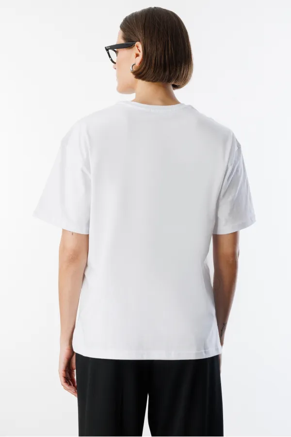 Women's 100% Organic Cotton Relaxed Fit Slit Round Neck T-shirt SLIT-T-SHIRT